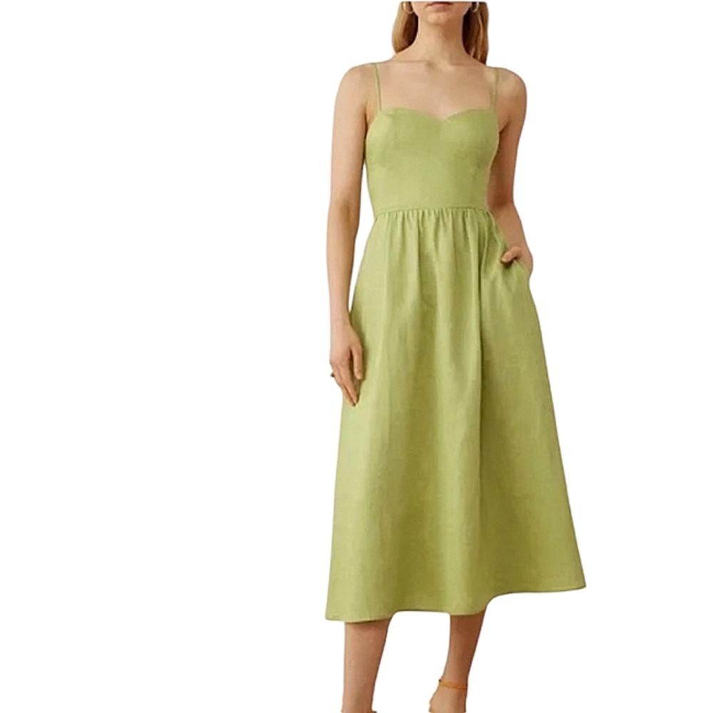 Reformation Green Midi Dress